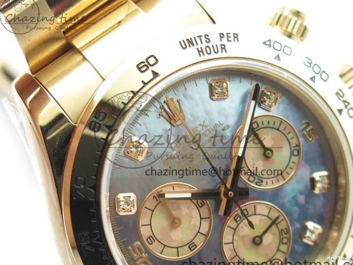 MiroTime 0330 Daytona 116520 RG UBF Best Edition Ice Blue MOP Crystal Markers Dial on RG Bracelet A Classic 2941